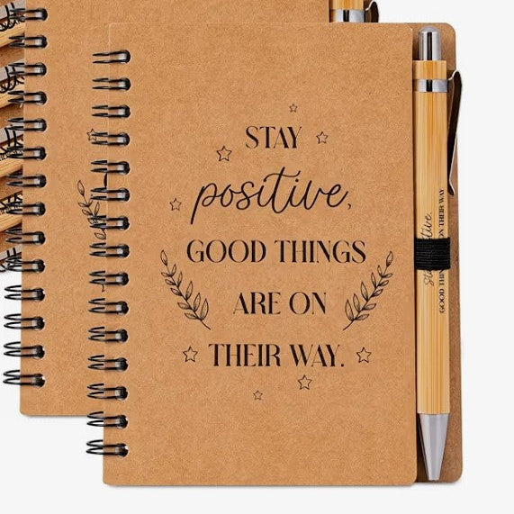 Inspirational Notebook with Bamboo Pen