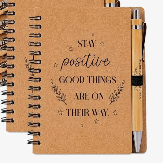 Inspirational Notebook with Bamboo Pen